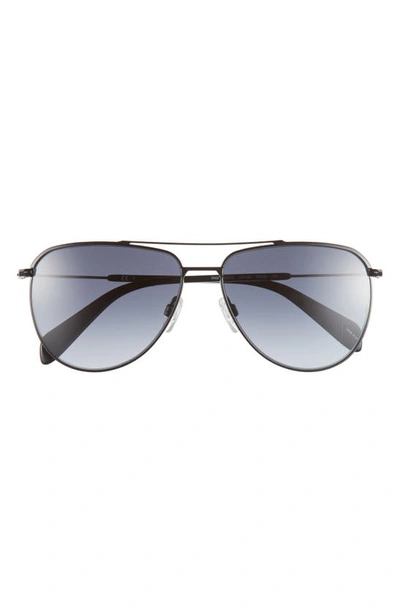 Shop Rag & Bone 59mm Aviator Sunglasses In Black Palladium/ Grey Shaded