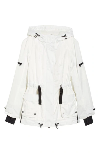 Shop Blanc Noir Faux Fur Lined Grenadier Jacket In Cloud Dancer