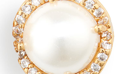 Shop Kate Spade Crystal Stud Earrings In Cream/ Gold