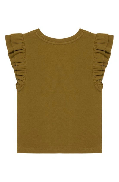 Habitual Girls' Ruffled Trim Top - Big Kid In Olive