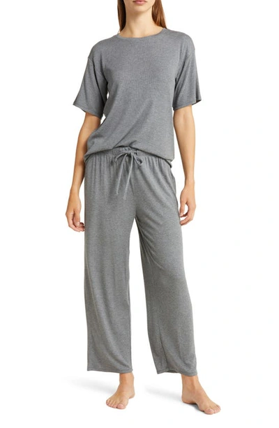 Shop Nordstrom Moonlight Eco Easy Rib Pajamas In Grey Dark Heather