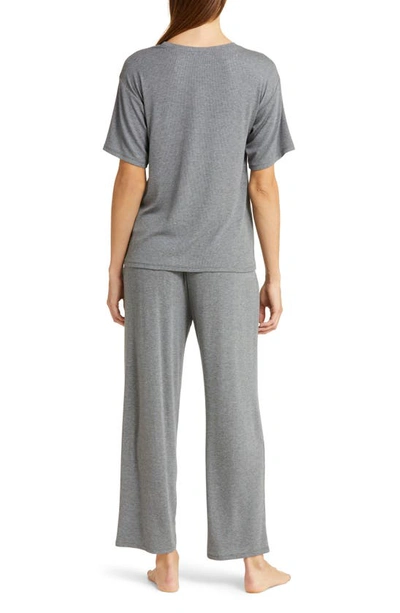 Shop Nordstrom Moonlight Eco Easy Rib Pajamas In Grey Dark Heather