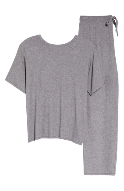 Shop Nordstrom Moonlight Eco Easy Rib Pajamas In Grey Dark Heather