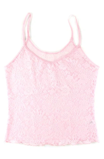 Shop Hanky Panky Daily Lace Sheer Camisole In Fairy Dust Pink