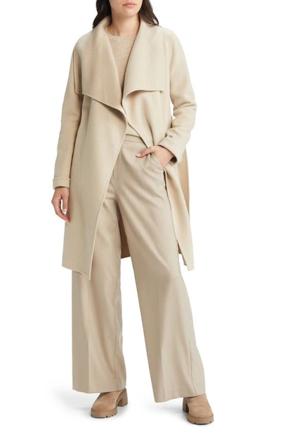 Soia & Kyo Belted Wool Blend Wrap Coat In Hush