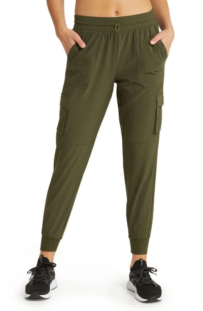 Shop Zella Compass Pocket Cargo Joggers In Olive Night