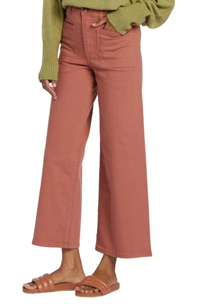 Billabong Free Spirit Wide Leg Ankle Pants In Sweet Tea