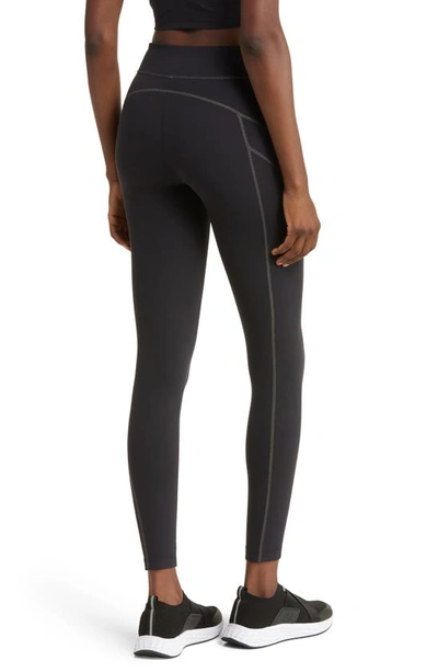 Zella Studio Luxe Seamed 7/8 Leggings In Black