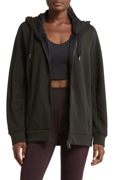 Shop Zella Amazing Fleece Full Zip Hoodie In Black