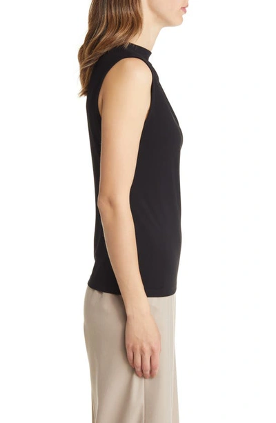 Nordstrom Pleat Shoulder Sleeveless Top In Black