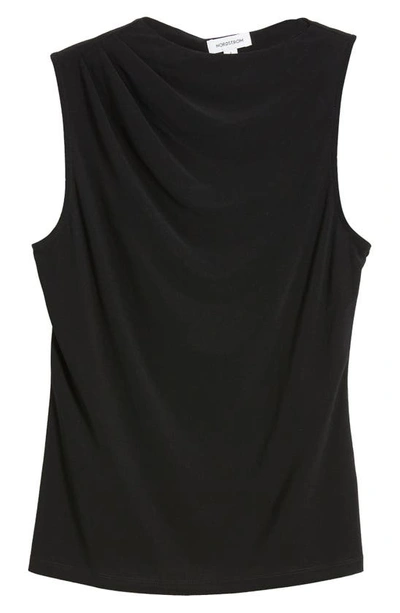 Nordstrom Pleat Shoulder Sleeveless Top In Black