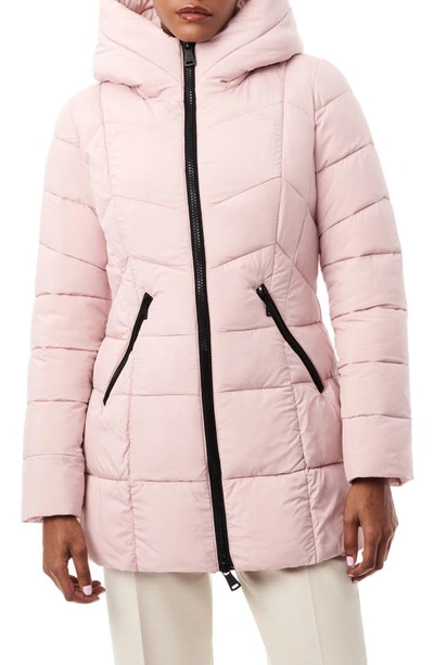 Shop Bernardo Hooded Water Resistant Puffer Jacket In Desert Rose