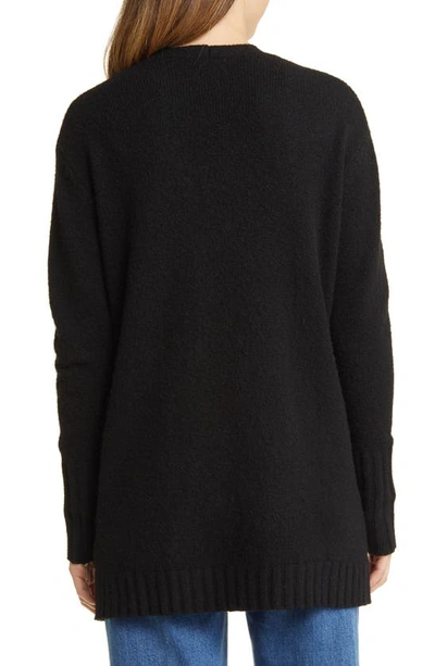 Caslon Open Front Cardigan In Black