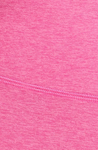 Beyond Yoga At Your Leisure Stretch Tech Bike Shorts In Deep Pink Heather