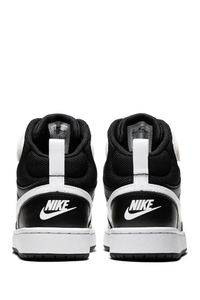 Shop Nike Court Borough Mid 2 Basketball Shoe In Black/white