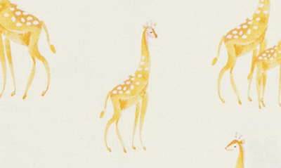 Shop Pehr Follow Me Giraffe Organic Cotton Bodysuit In Ivory/ Yellow