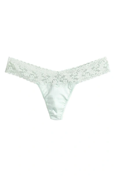 Shop Hanky Panky Stretch Cotton Low Rise Thong In Cucumber Green