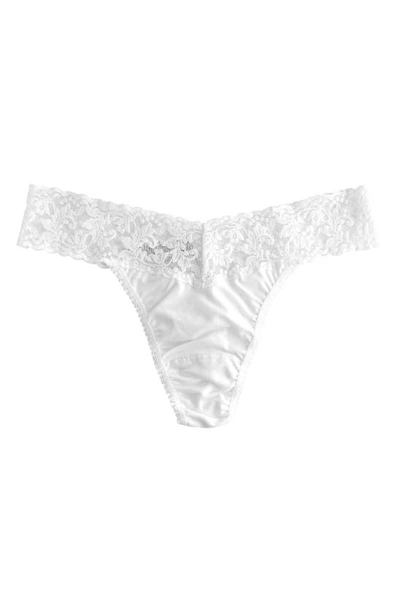Shop Hanky Panky Cotton & Stretch Lace Original Rise Thong In White