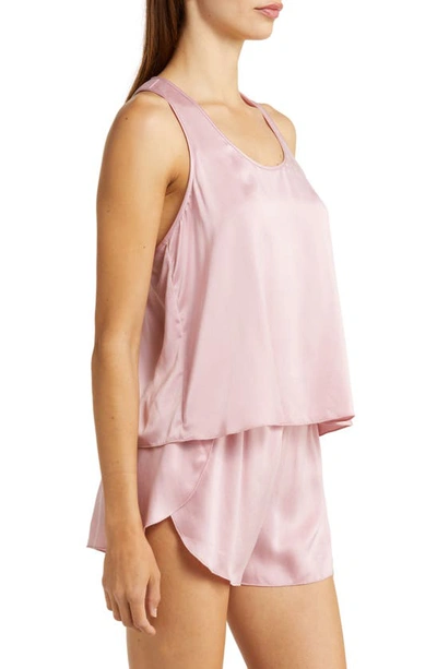 Lunya Racerback Washable Silk Short Pajamas In Serene Pink