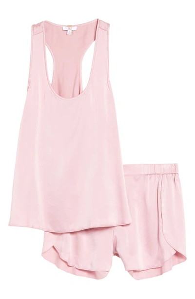 Lunya Racerback Washable Silk Short Pajamas In Serene Pink