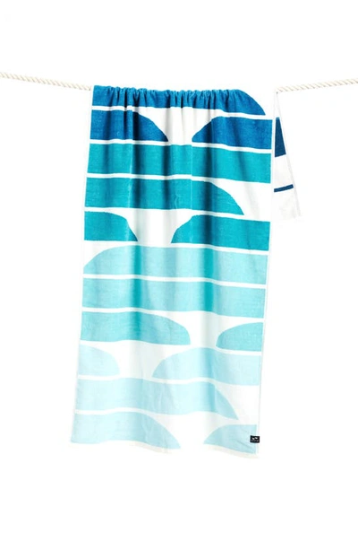 Shop Slowtide Swell Premium Woven Quick Dry Beach Towel In Blue Tones
