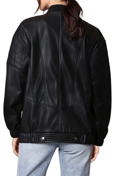 Shop Avec Les Filles Relaxed Fit Faux-ever Leather™ Bomber Jacket In Black