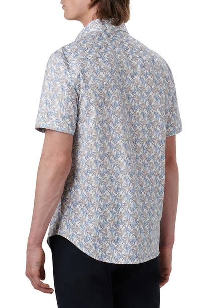 Shop Bugatchi Ooohcotton® Palm Print Button-up Shirt In Chalk