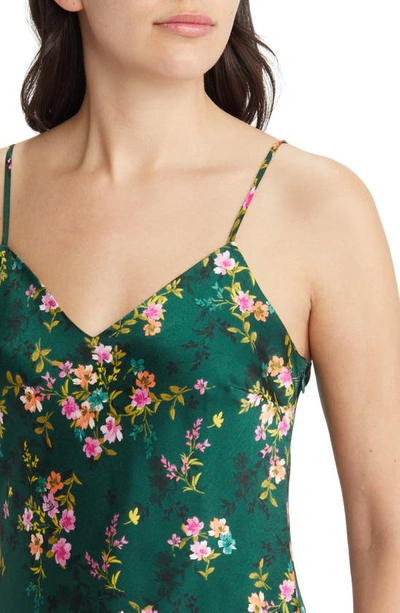 Shop Lost + Wander Sarah Floral Print Midi Slipdress In Forest Green