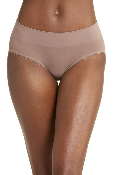 Shop Wacoal Feeling Flexible Hipster Briefs In Deep Taupe
