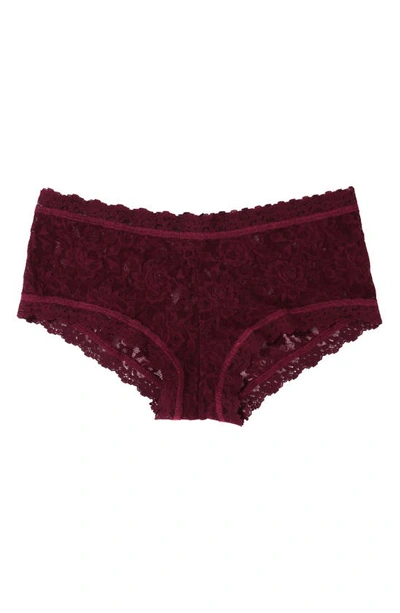 Shop Hanky Panky Signature Lace Boyshorts In Dried Cherry