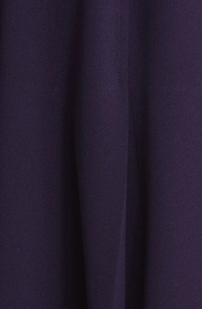 Shop Tahari Asl Stretch Crepe Fit & Flare Dress In Midnight Navy