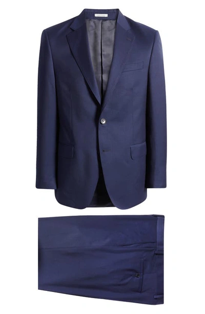 Shop Peter Millar Tailored Fit Wool Suit In Blue