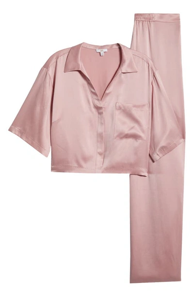 Lunya High Waist Washable Silk Pajamas In Serene Pink