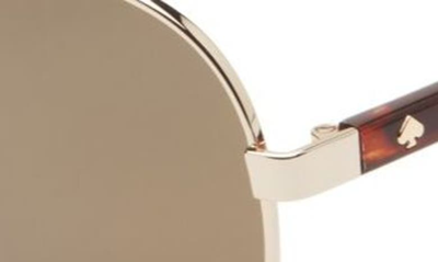 Shop Kate Spade Averie 58mm Polarized Aviator Sunglasses In Gold Brown/ Bronze Polar