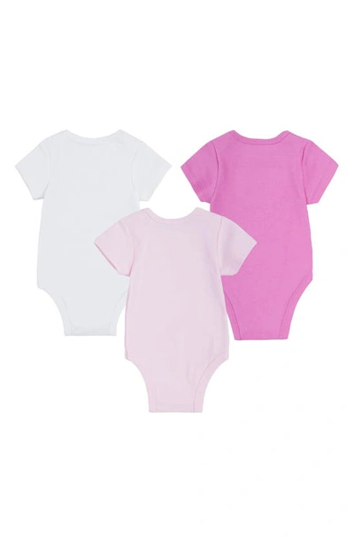 Shop Nike Mini Me 3-pack Bodysuits In Pink Foam