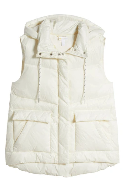 Shop Zella Quilted Hooded Cocoon Vest In Ivory Egret