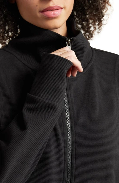 Shop Zella Anya Ottoman Full Zip Jacket In Black