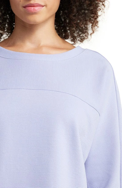 Shop Zella Anya Ottoman Knit Pullover In Blue Thistle