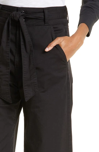 Shop Veronica Beard Mohan High Waist Flare Leg Stretch Cotton Pants In Black