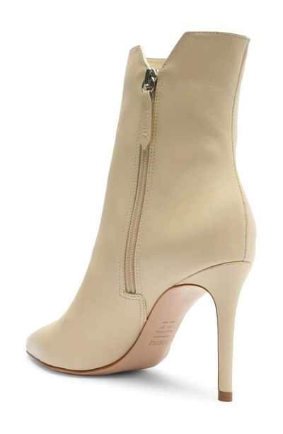 Schutz Mikki Leather Pointed-toe Booties In Eggshell