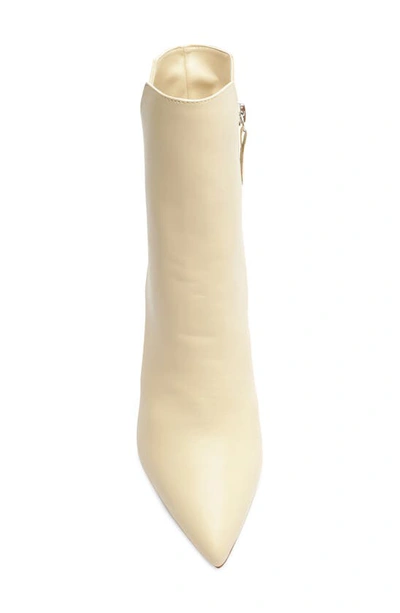 Schutz Mikki Leather Pointed-toe Booties In Eggshell