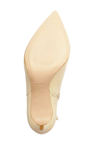 Schutz Mikki Leather Pointed-toe Booties In Eggshell