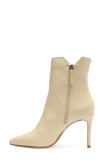 Schutz Mikki Leather Pointed-toe Booties In Eggshell