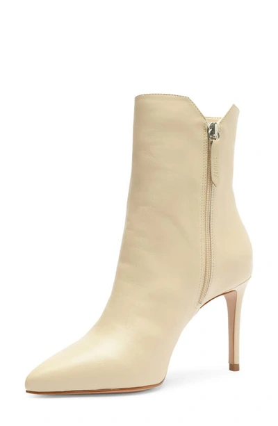 Schutz Mikki Leather Pointed-toe Booties In Eggshell