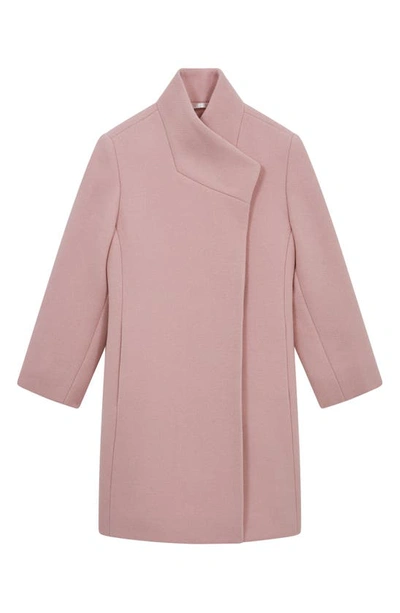 Shop Reiss Kids' Mia Wool Blend Trench Coat In Pink