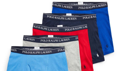 Polo Ralph Lauren Classic Fit Boxer Briefs - Pack Of 5 In Assorted Blue