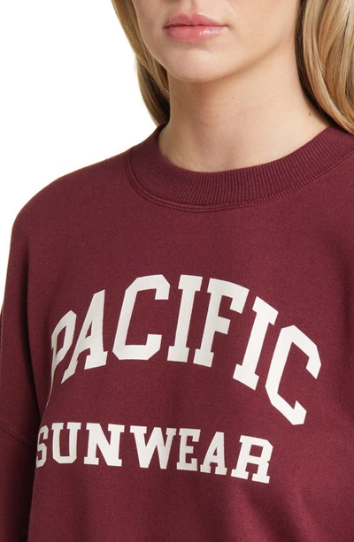 Shop Pacsun Logo Graphic Crewneck Sweatshirt In Windsor Wine