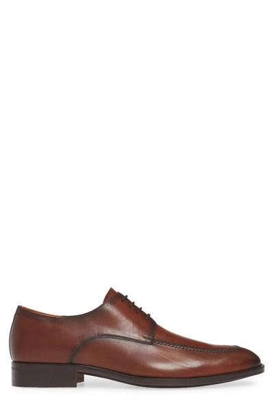 Shop Mezlan Moc Toe Derby In Cognac Leather