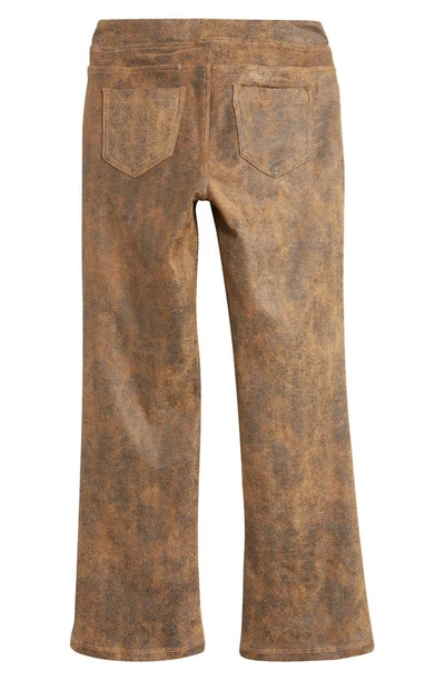 Shop Tractr Kids' Pull-on Crop Flare Pants In Brown