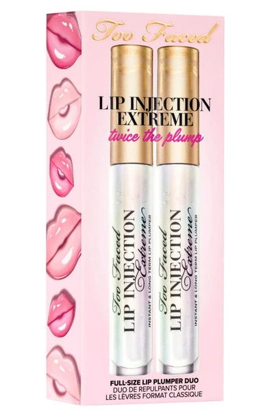 Too Faced Lip Injection Extreme Twice The Plump Lip Gloss Duo (nordstrom Exclusive) $58 Value In Clear